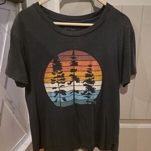 Grace & Lace Black Tee with Sunset Graphic